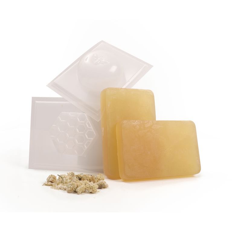 Creative kit for making honey soap with chamomile