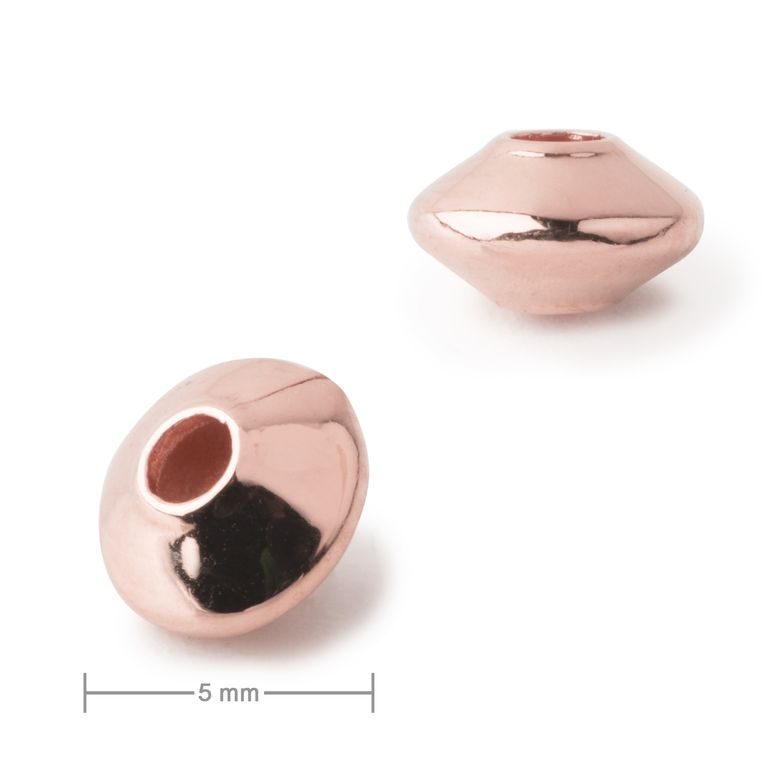 Kovový korálik ufo 5 mm rose gold