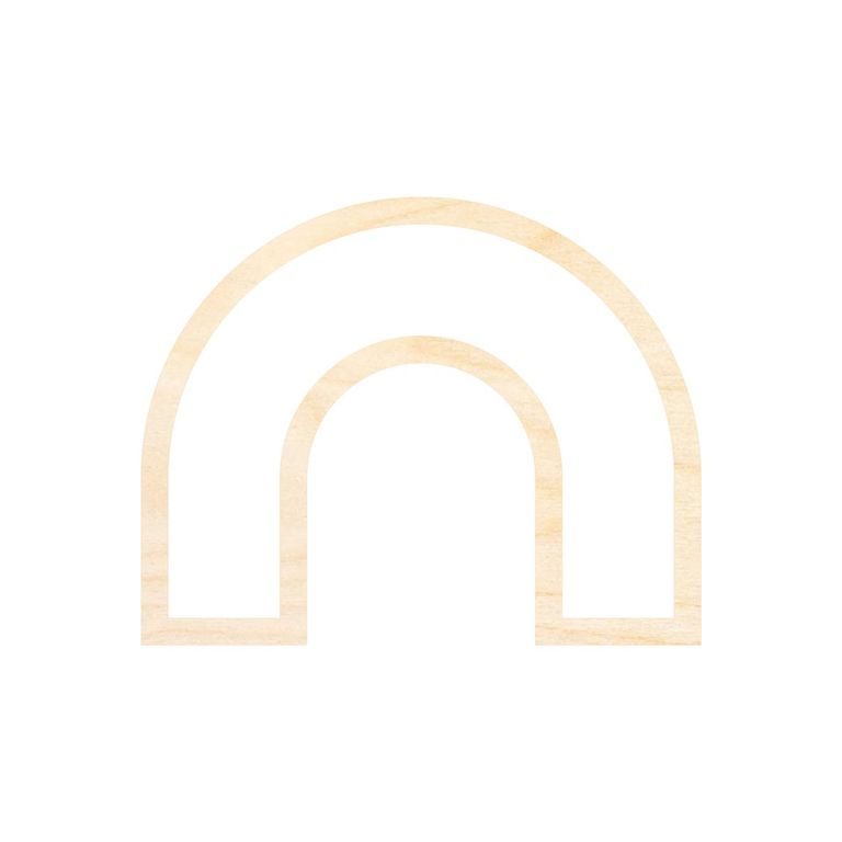 Dřevěný výřez pro Macramé duha 25cm