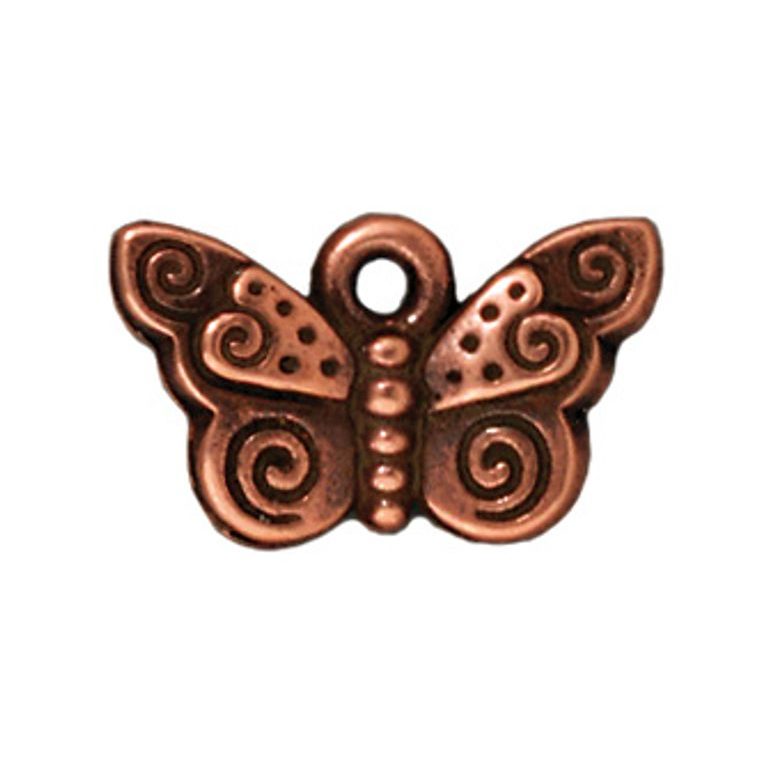 TierraCast pendant Spiral Butterfly antique copper