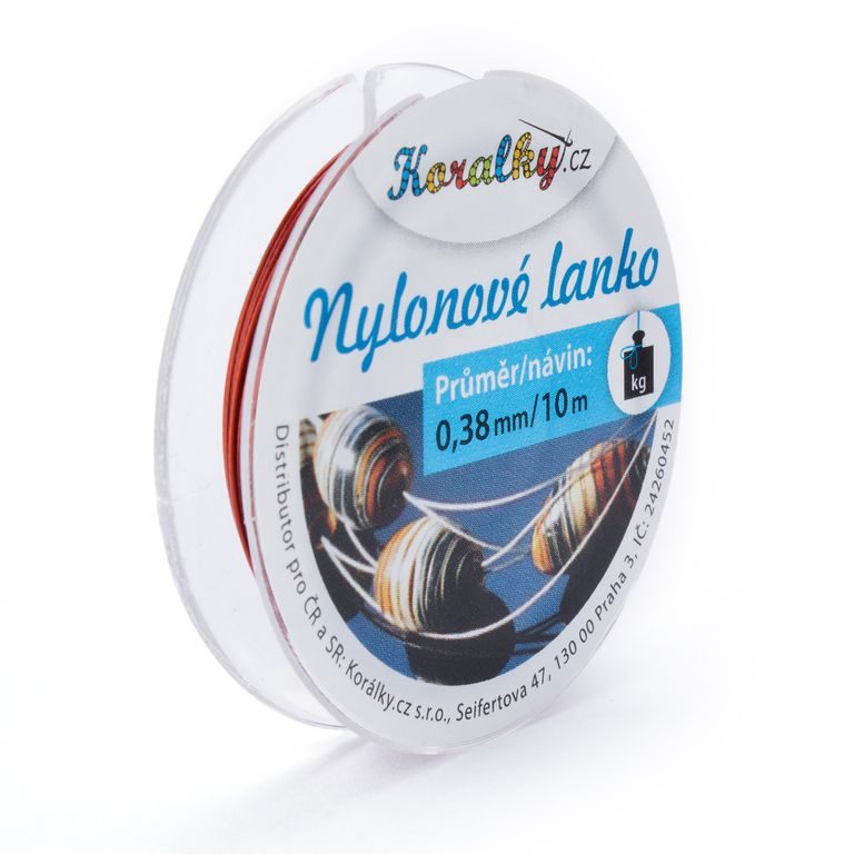 Nylonové lanko 0,38mm/10m červené