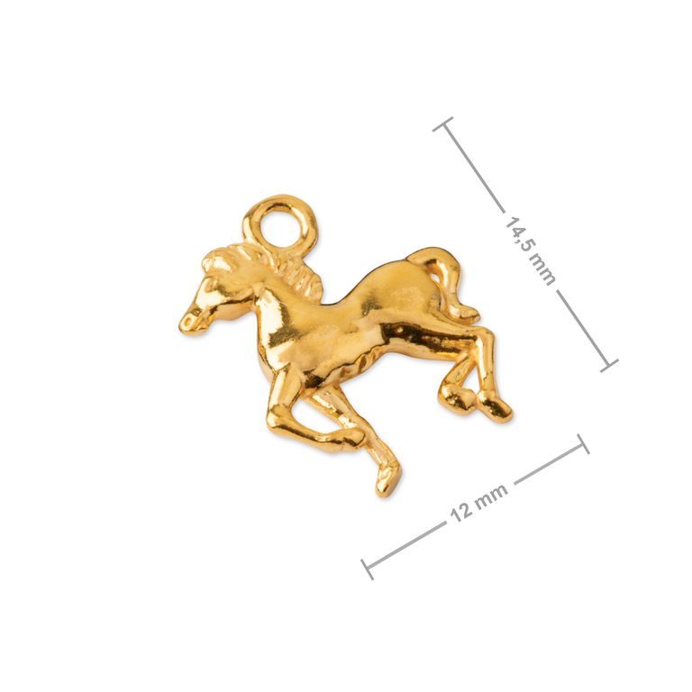 Silver pendant horse gold plated No.1146