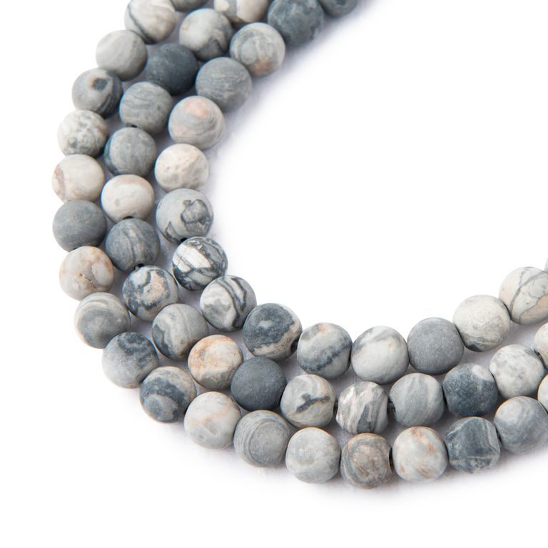 Gray Picasso beads matte 6mm