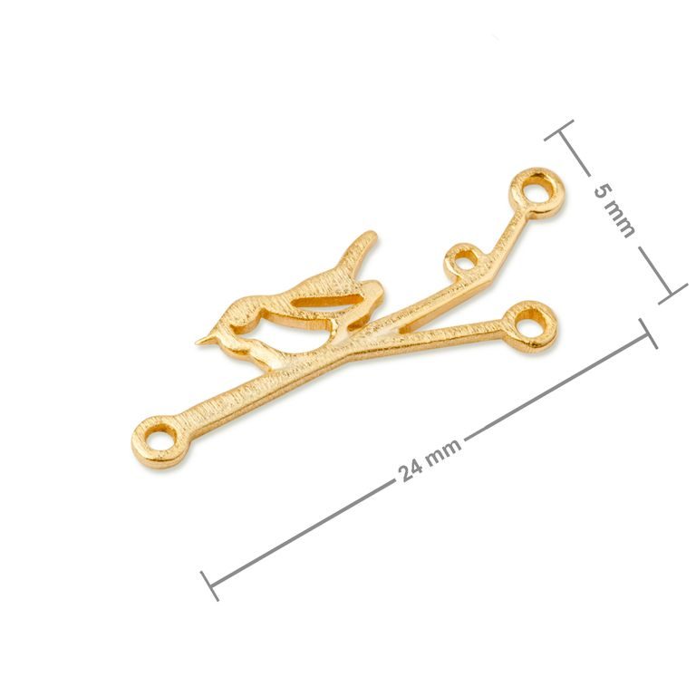 Amoracast connector tit bird 24x5mm gold-plated