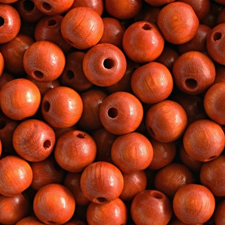Dřevěné korálky kulička 8mm oranžová