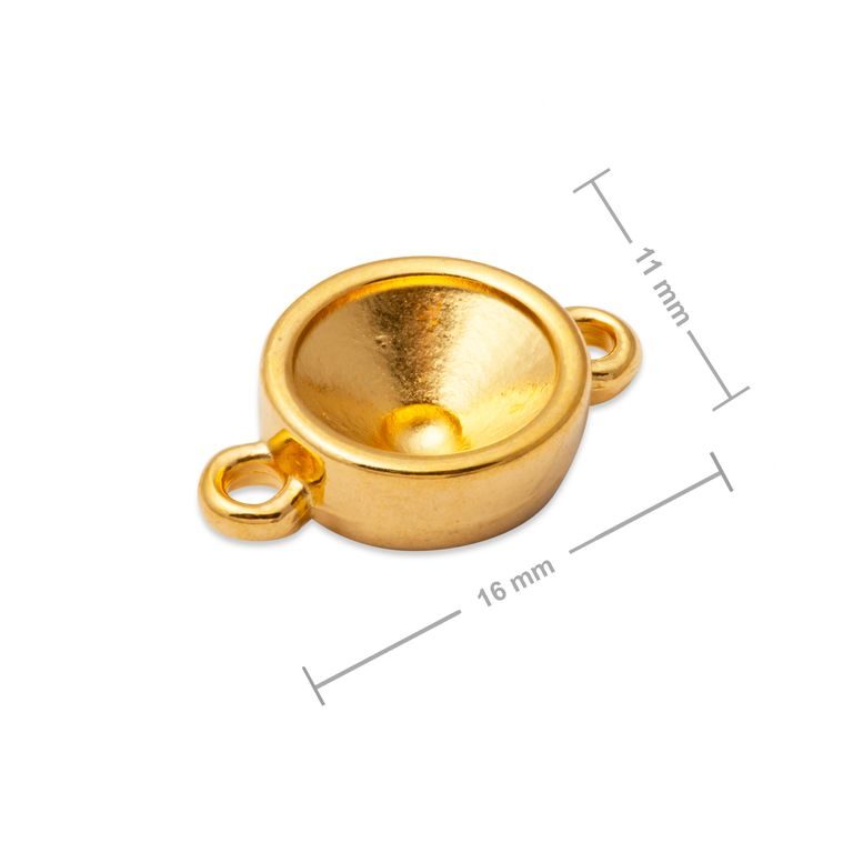 Manumi connector with a setting for SWAROVSKI 1088 SS39 gold-plated