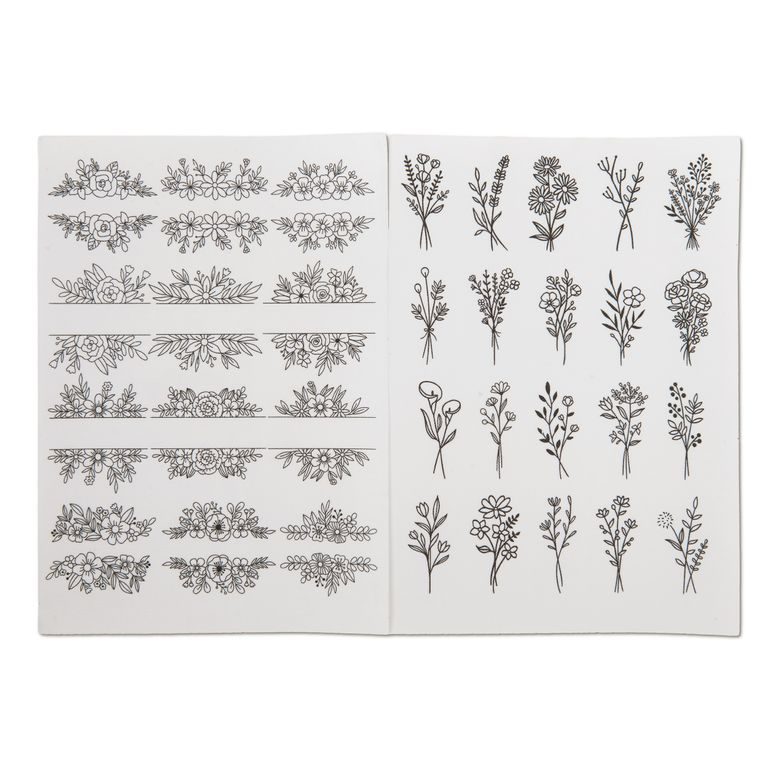 Manumi water-soluble embroidery base with bouquet and flower motifs