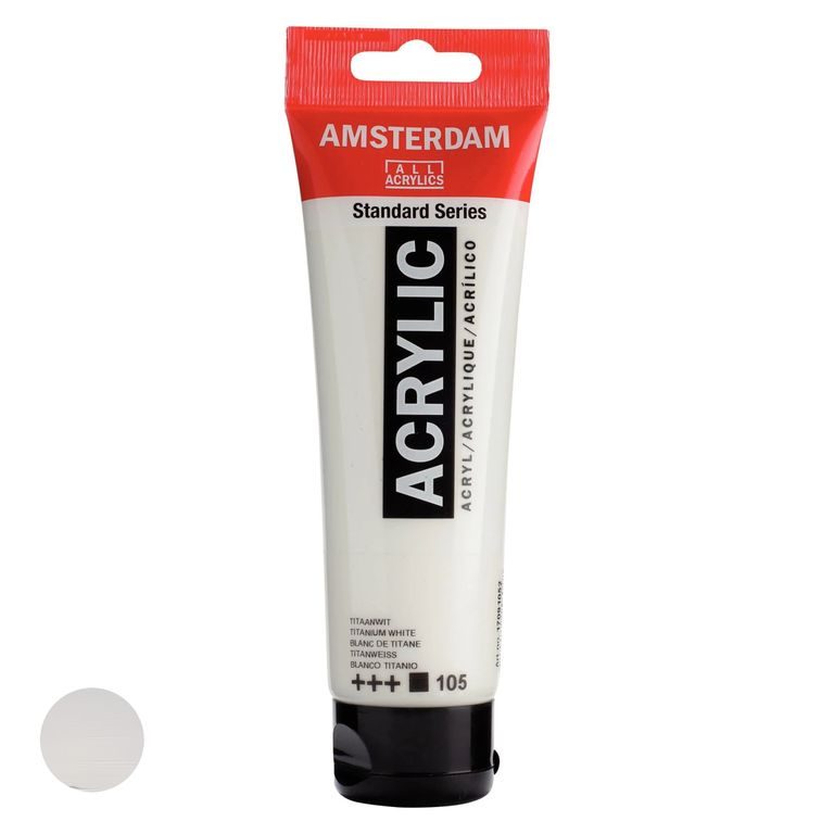 Amsterdam akrylová barva v tubě Standart Series 120 ml 105 Titan White