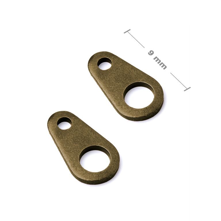 Flat clasp connector 9mm antique brass