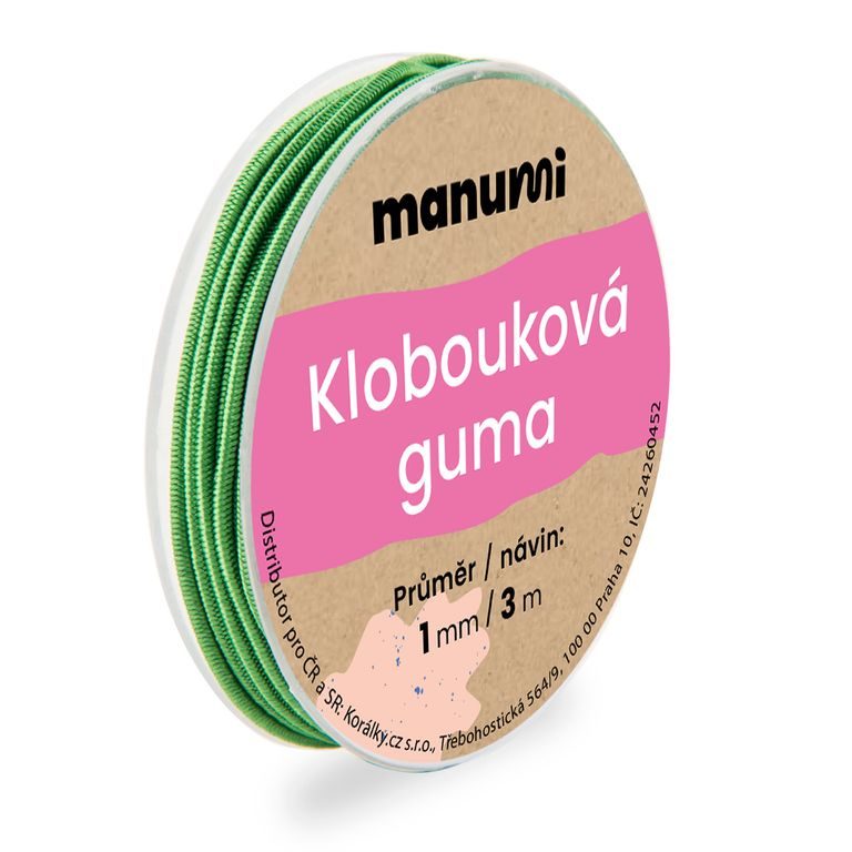 Klobouková guma 1 mm/3m zelená č. 6