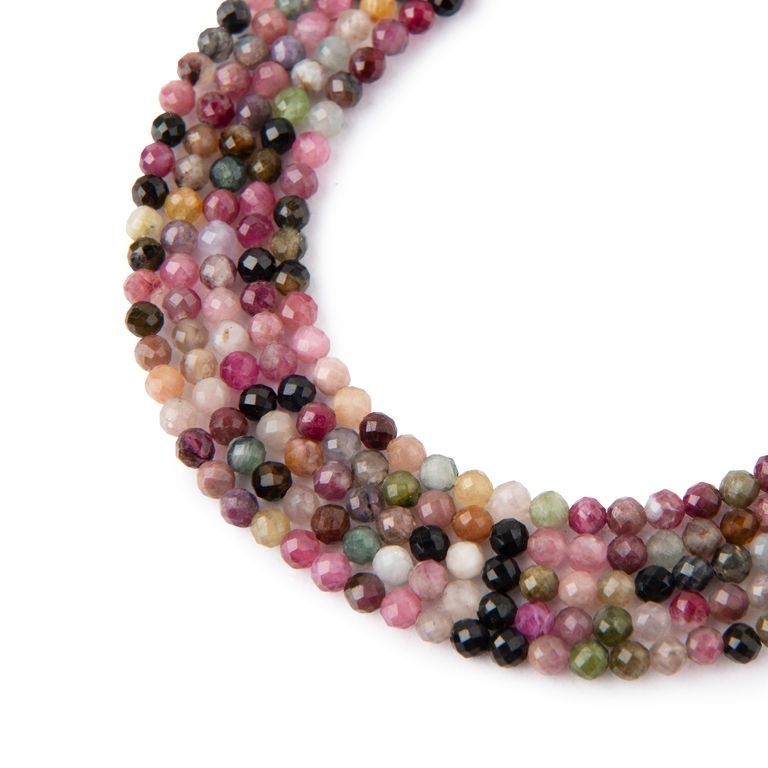 Tourmaline A faceted beads 3mm