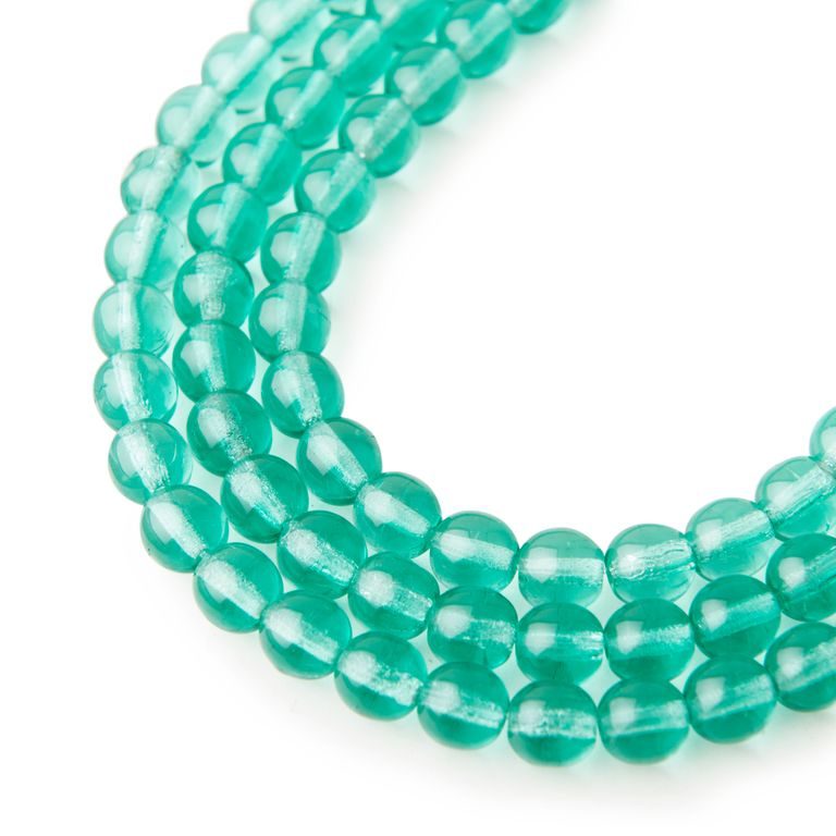 Manumi české skleněné mačkané kuličky 6 mm Green Aquamarine