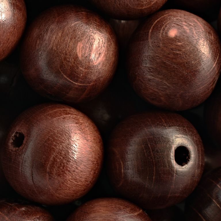 Czech wooden beads round 20mm mahogany No.39