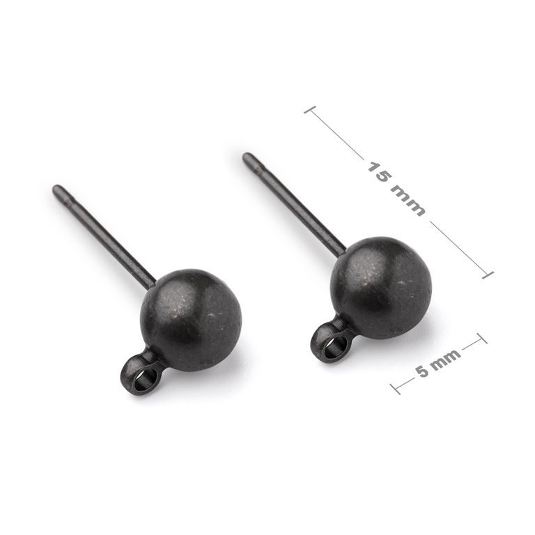 Ball ear posts 5mm anthracite