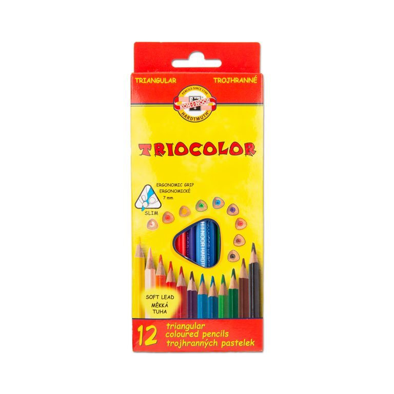 Koh-i-noor pastelky TRIOCOLOR sada 12ks