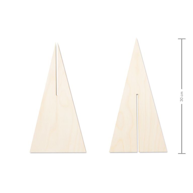 Wooden cutout 3D straight tree 30cm