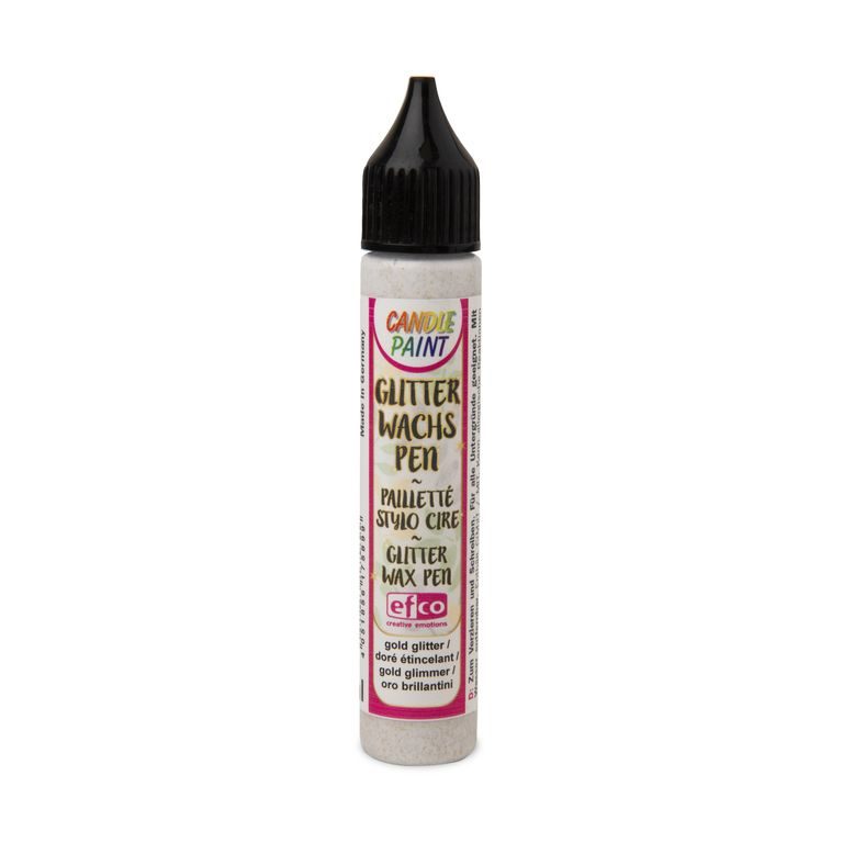 Wax pen for drawing on candles 28ml glitter in the colour of gold