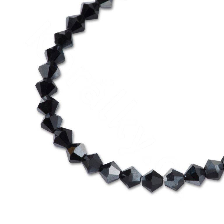 Preciosa MC bead Rondelle 4mm Jet Hematite