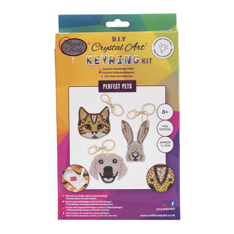 Diamond painting keyring kit pets