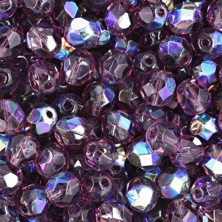 Brúsené koráliky 6mm Amethyst AB