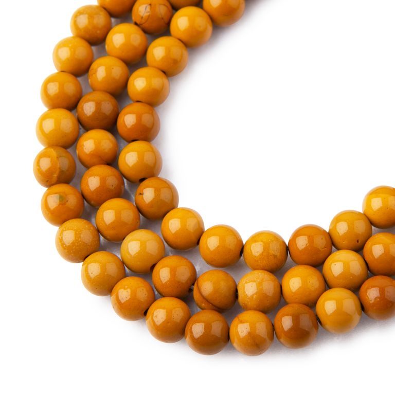 Yellow Mookaite Jasper beads 6mm