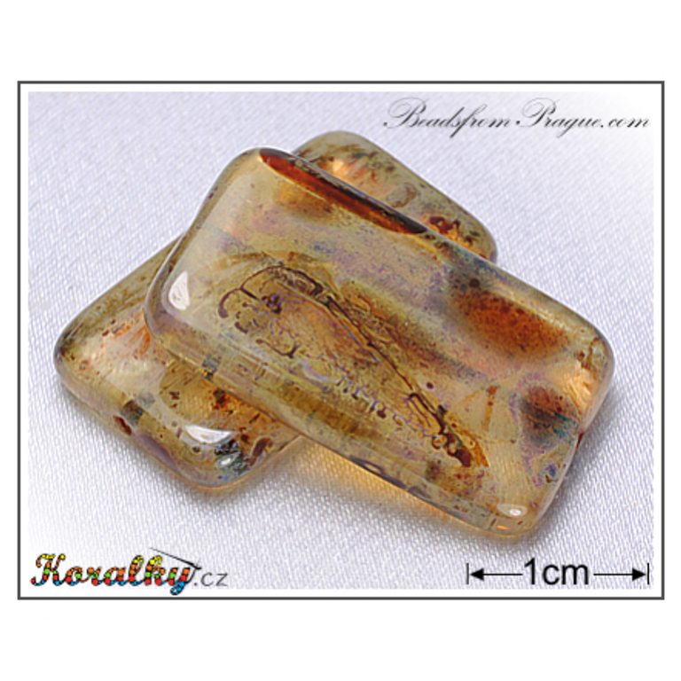 Czech glass Travertin pressed beads No.36