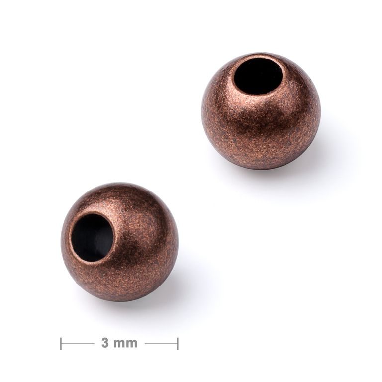 Metal spacer bead 3 mm antique copper