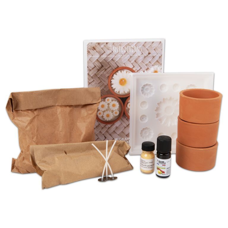 Kreativní sada na výrobu svíček s kopretinami