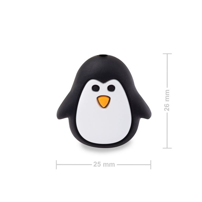 Mărgele din silicon pinguin Black