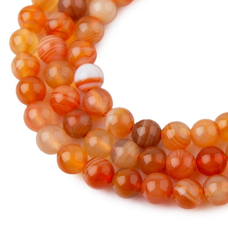 Mărgele din minerale Agat Botswana portocaliu 8mm