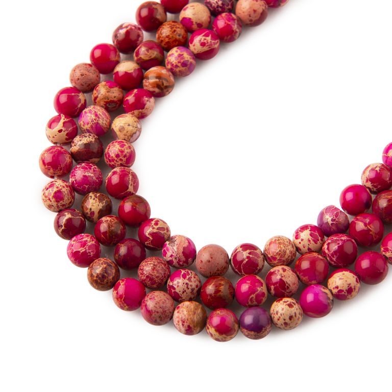 Pink Imperial Jasper beads 4mm