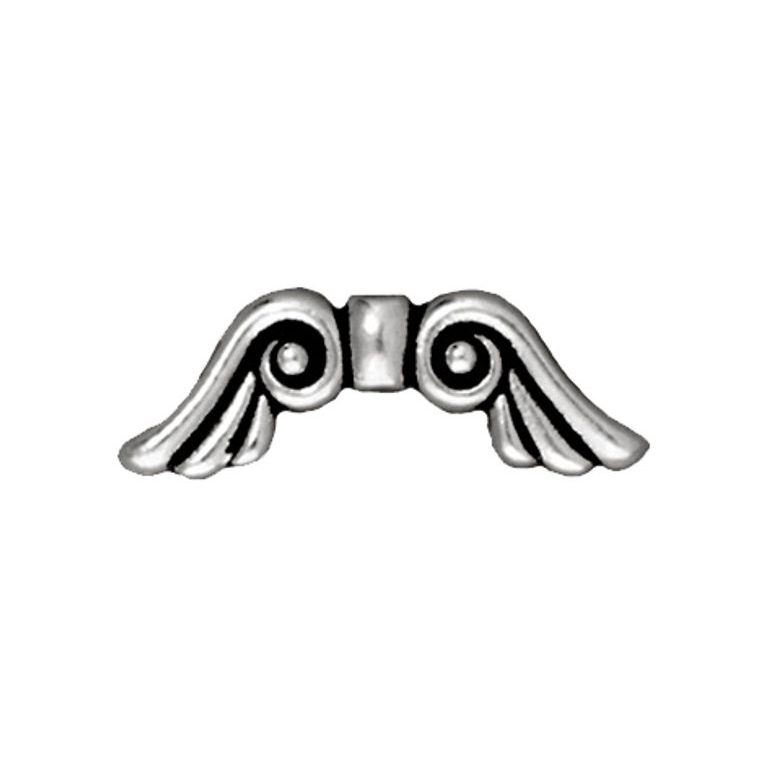 TierraCast bead Angel Wings antique silver