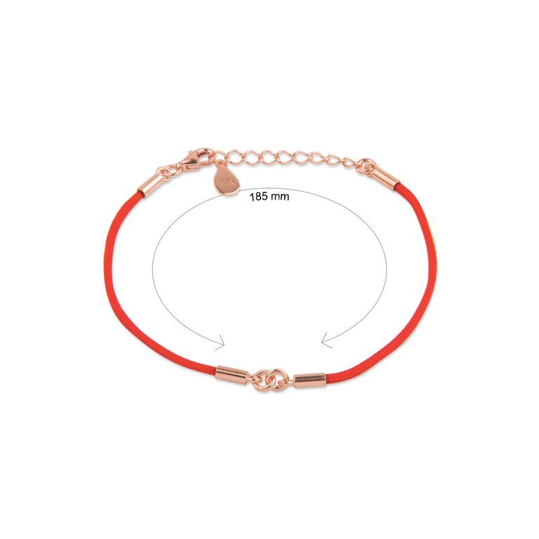 Silver bracelet for a connector red rose gold plated No.1167