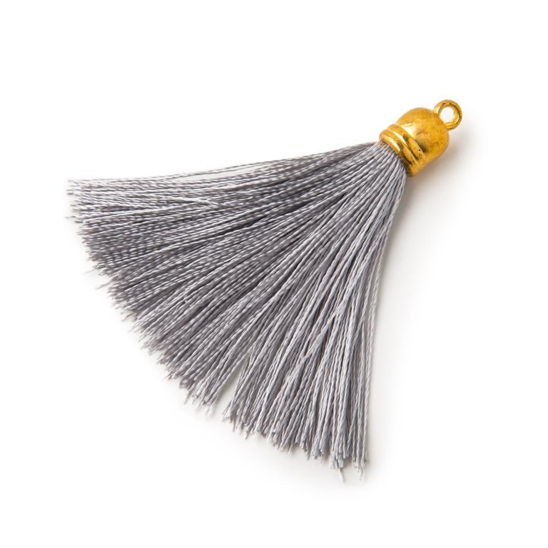 Silk tassel 5cm grey