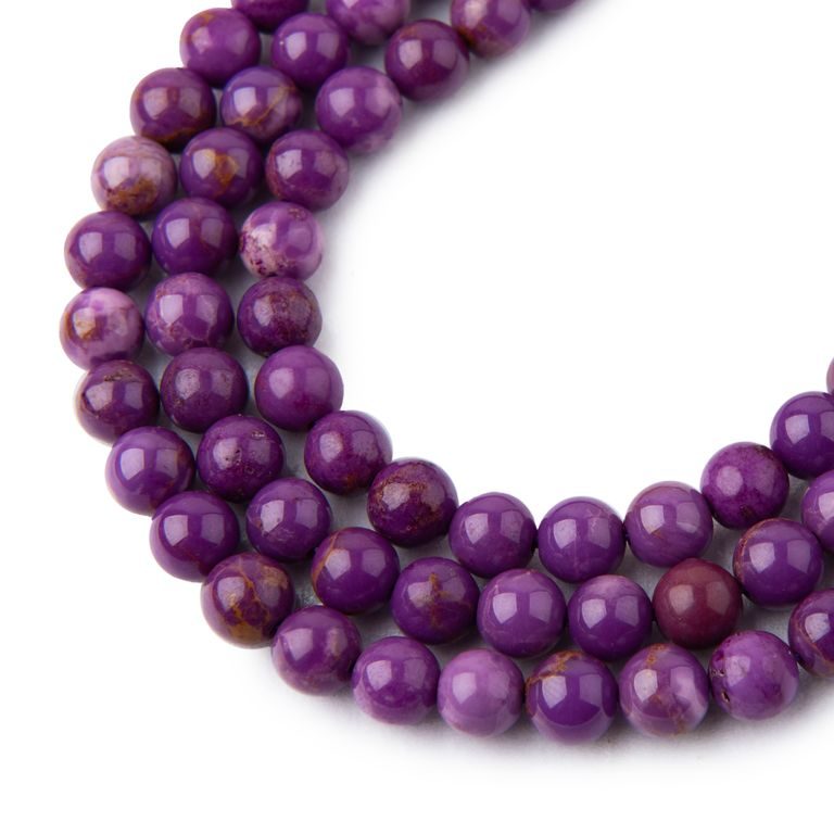 Purple Phosphosiderite beads 6mm