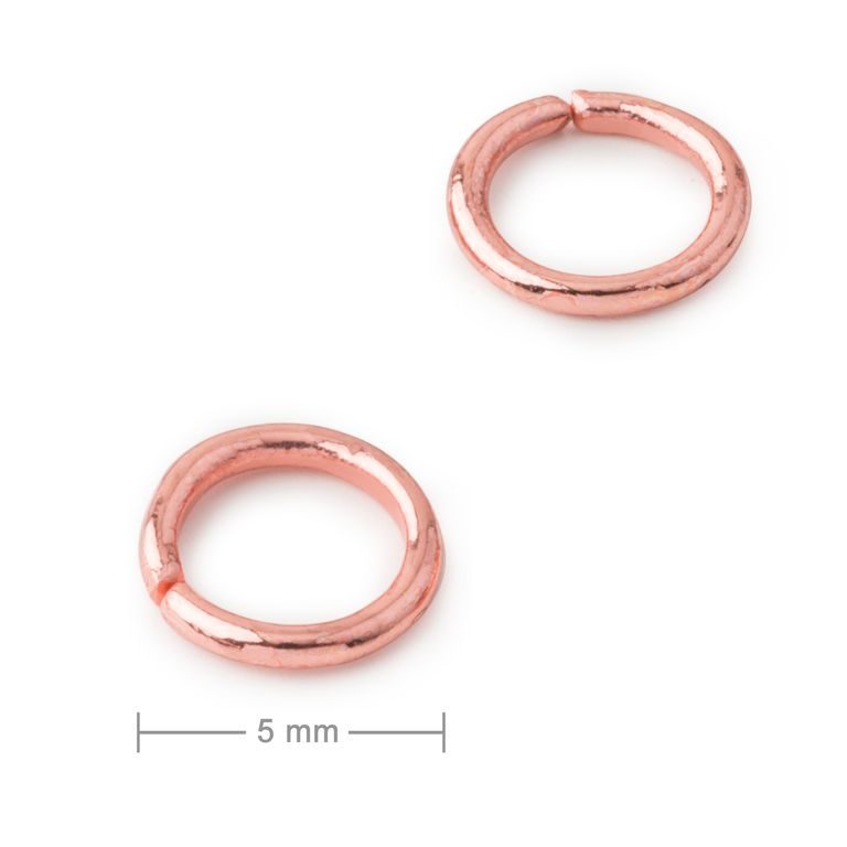 Spojovací kroužek 5 mm v barvě rose gold