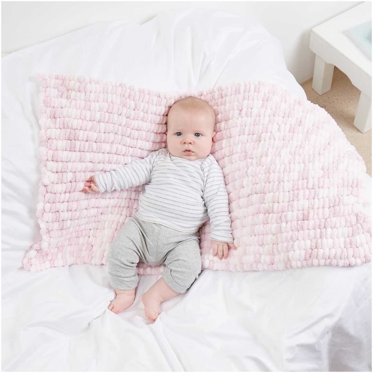 Rico design háčkovacia bambulková priadza POMPON Print ružovo-biela