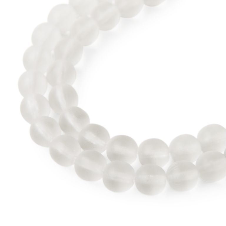 Manumi české skleněné mačkané kuličky 8 mm Crystal Matt