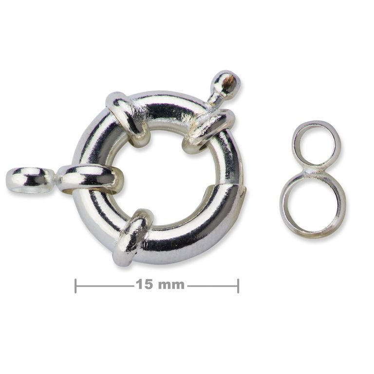 Spring ring clasp 15mm silver