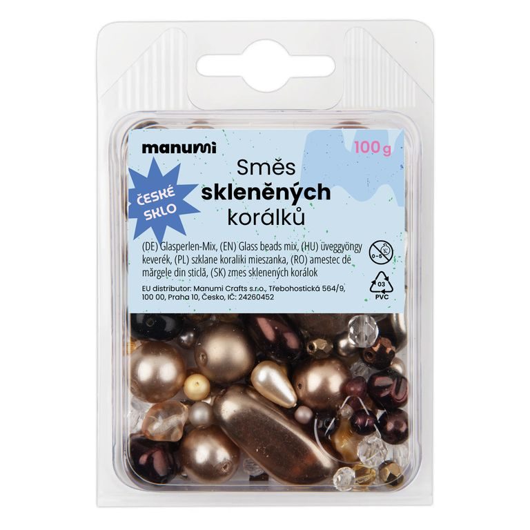 Czech glass beads mix brown