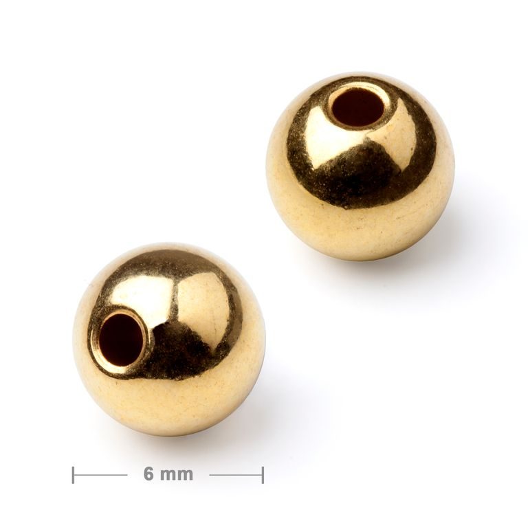 Metal spacer bead 6 mm gold