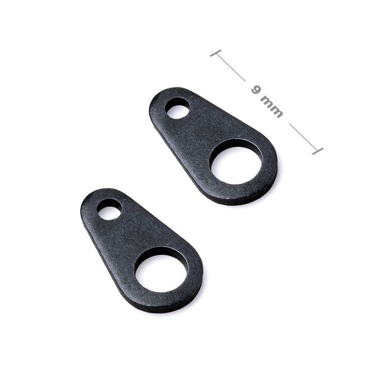 Flat clasp connector 9mm anthracite