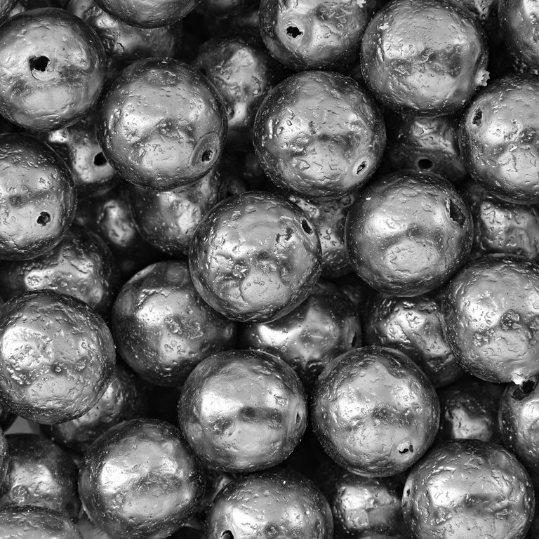 Czech glass pearls etched 14mm silver