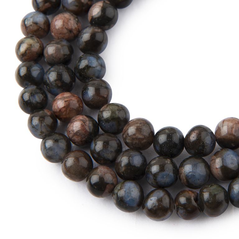 Llanite Black Opal beads 8mm