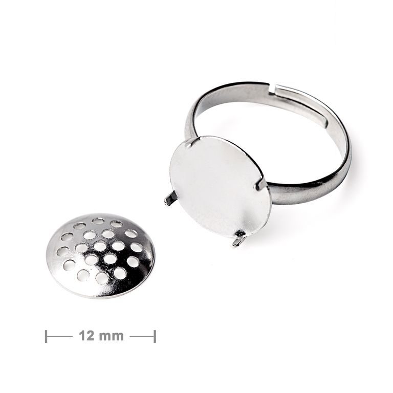 Ring base with sieve 12mm platinum