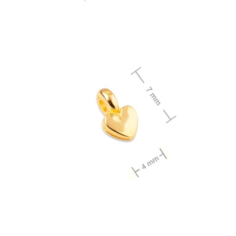 Manumi mini pandantiv inimă 7x4mm placat cu aur