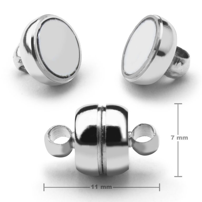 Închizătoare magnetică butoiaș 11x7mm de culoarea platinei