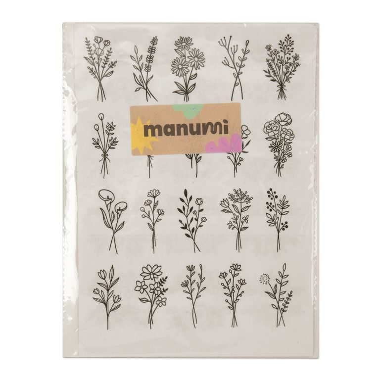 Manumi water-soluble embroidery base with bouquet and flower motifs