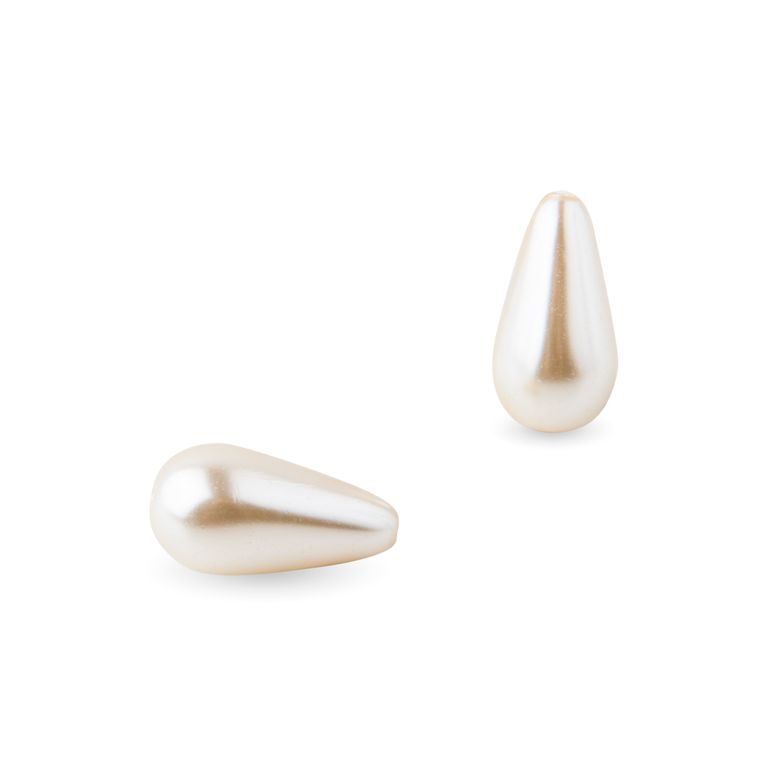 Czech glass shaped pearls 15x8mm cream No.6