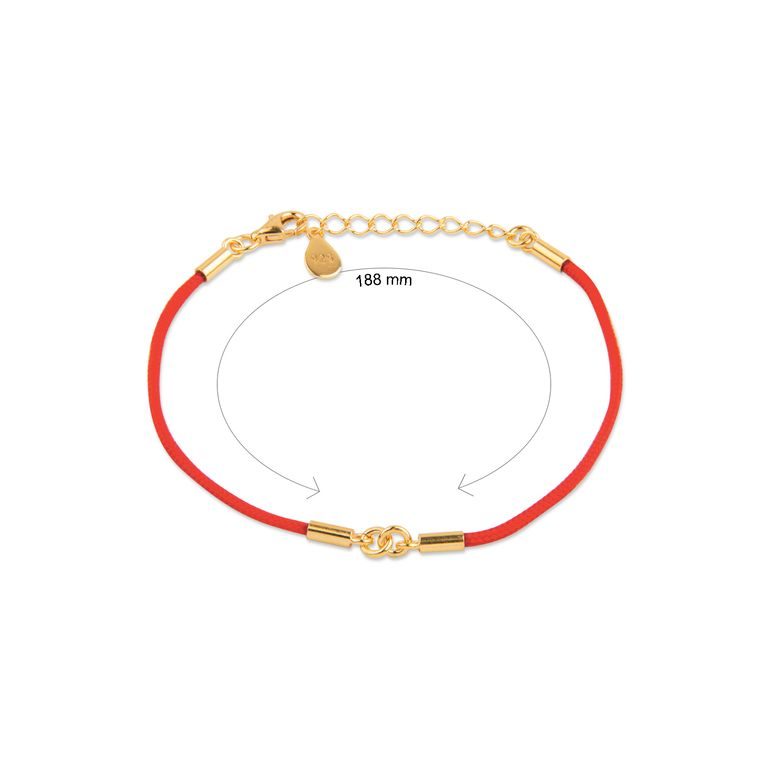 Silver bracelet for a connector red gold plated No.1166